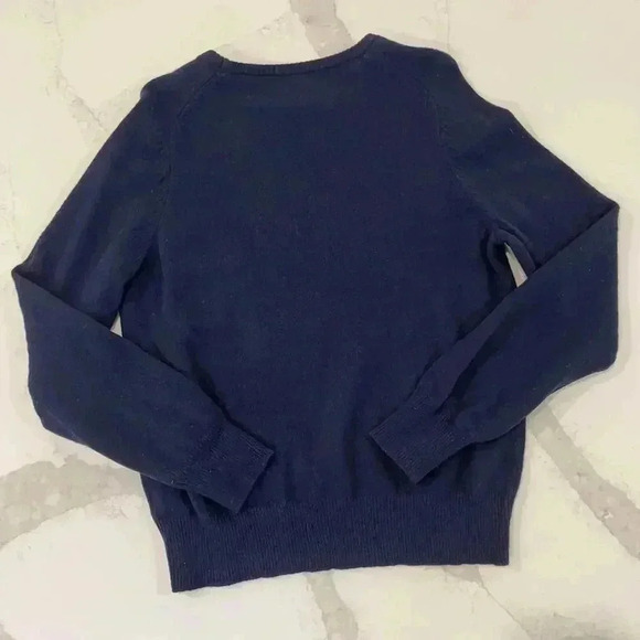 J. Crew 100% Lambswool Navy Blue Pullover  Crewneck Sweater Men's Large Preppy - Picture 6 of 6